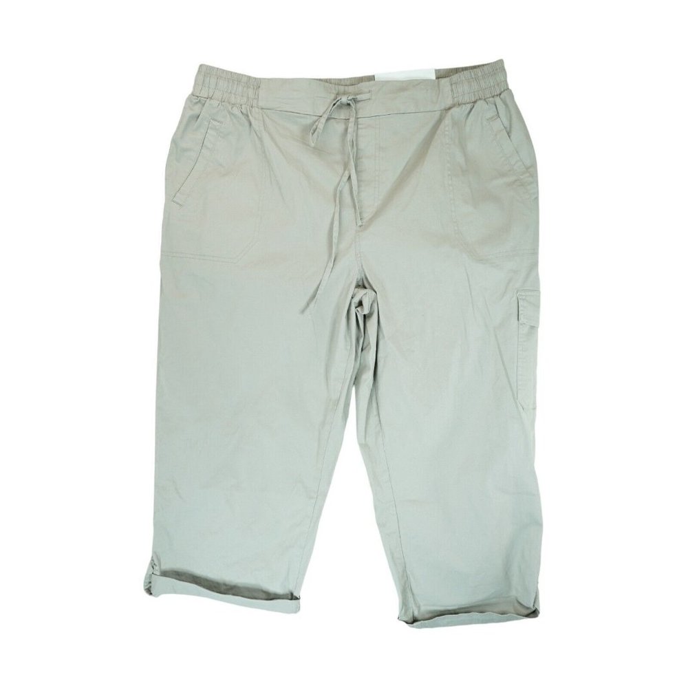 NWT Cato Mid Rise Crop Pants Beige ~ Women's ~ Size XL ~ Cotton/Spandex